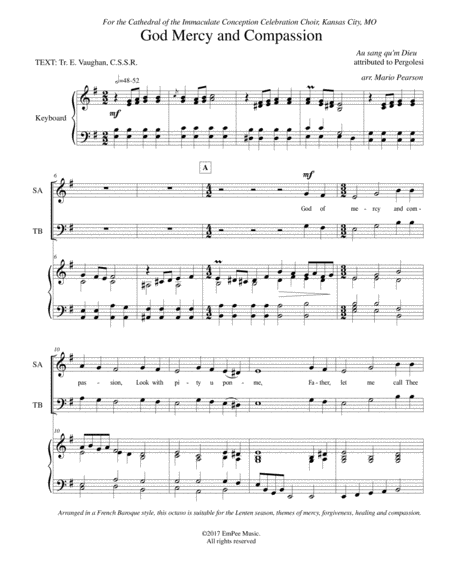 Free Sheet Music God Of Mercy And Compassion