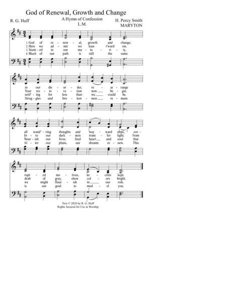 Free Sheet Music God Of Renewal Growth And Change Hymn