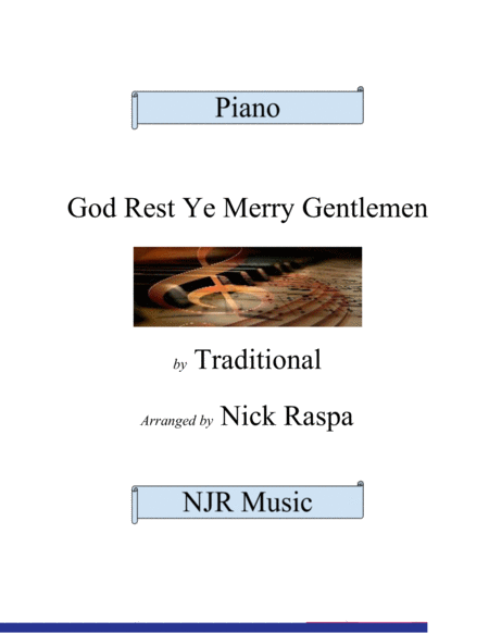 Free Sheet Music God Rest Ye Merry Gentlemen Advanced Intermediate Piano