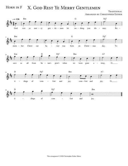 God Rest Ye Merry Gentlemen For Horn In F Sheet Music