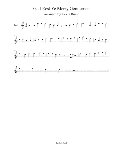 God Rest Ye Merry Gentlemen Oboe Sheet Music