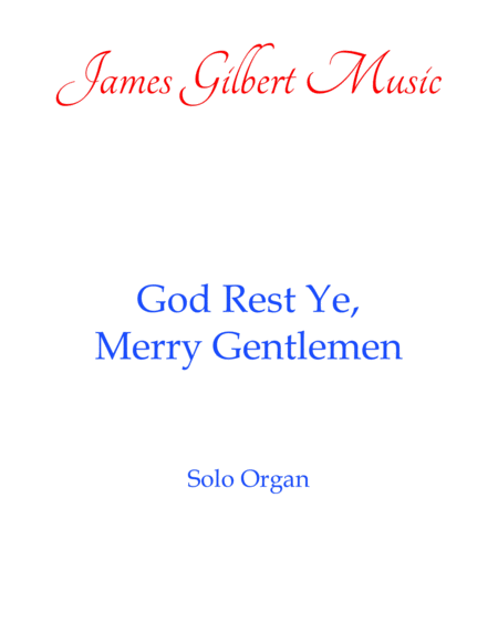 God Rest Ye Merry Gentlemen Or093 Sheet Music