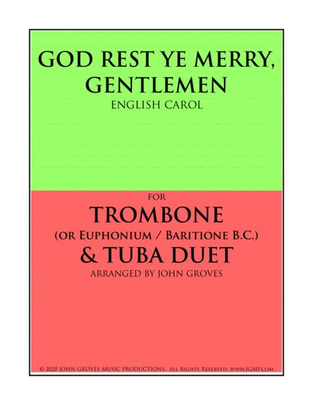 God Rest Ye Merry Gentlemen Trombone Tuba Duet Sheet Music