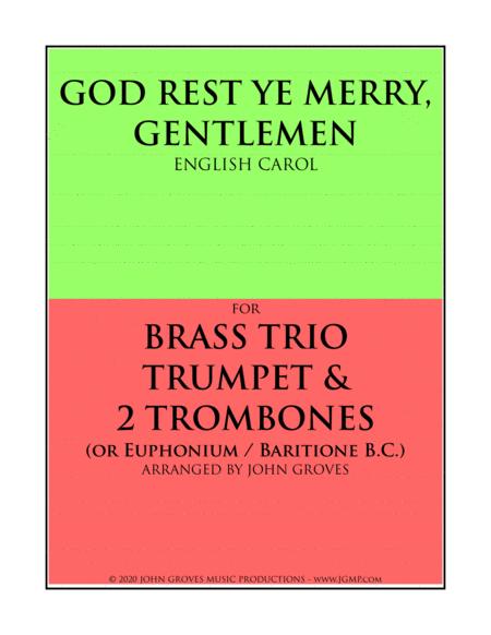 God Rest Ye Merry Gentlemen Trumpet 2 Trombone Brass Trio Sheet Music