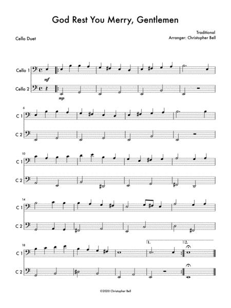 Free Sheet Music God Rest You Merry Gentlemen Easy Cello Duet