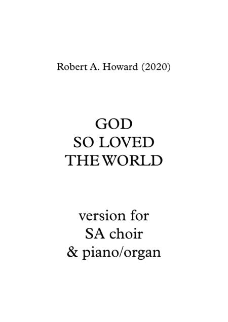 God So Loved The World Sa Version Sheet Music