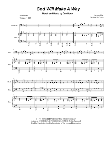 Free Sheet Music God Will Make A Way For Brass Quintet