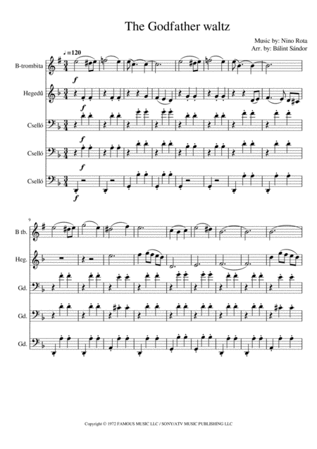 Godfather Waltz Sheet Music