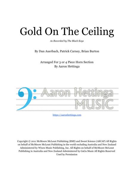 Free Sheet Music Gold On The Ceiling 3 Or 4 Piece Horn Chart