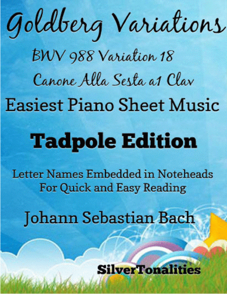 Goldberg Variations Bwv 988 Variation 18 Canone Alla Sesta A1 Clav Easiest Piano Sheet Music Sheet Music