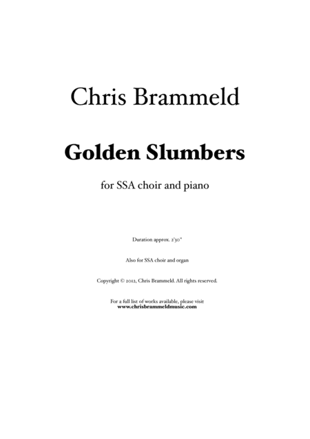 Golden Slumbers Sheet Music