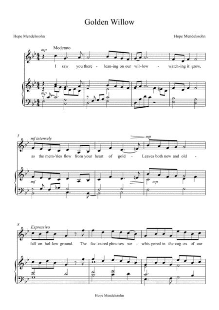 Free Sheet Music Golden Willow