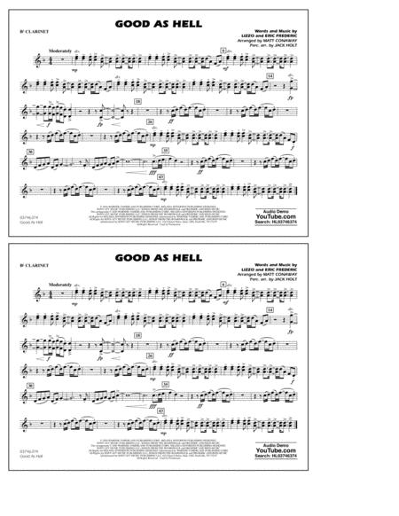 Free Sheet Music Good As Hell Arr Matt Conaway And Jack Holt Bb Clarinet