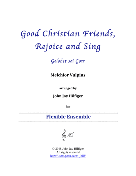 Free Sheet Music Good Christian Friends Rejoice And Sing