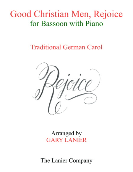 Good Christian Men Rejoice Bassoon With Piano Score Part Sheet Music