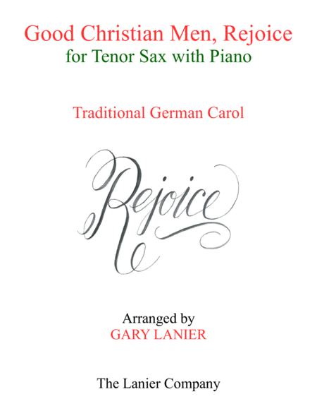 Good Christian Men Rejoice Tenor Sax With Piano Score Part Sheet Music