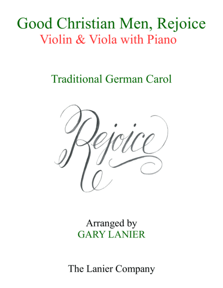 Good Christian Men Rejoice Violin Viola With Piano Score Parts Sheet Music