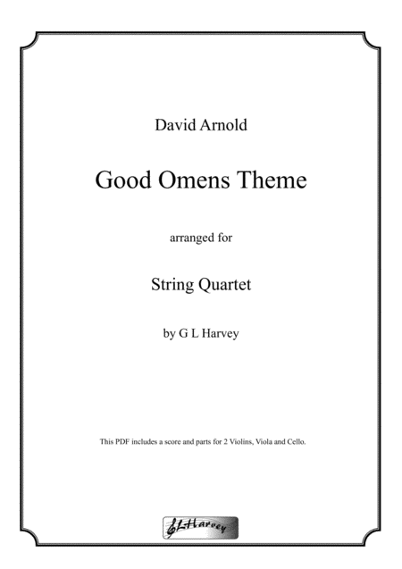 Free Sheet Music Good Omens Theme For String Quartet