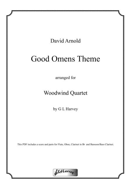 Free Sheet Music Good Omens Theme For Woodwind Quartet