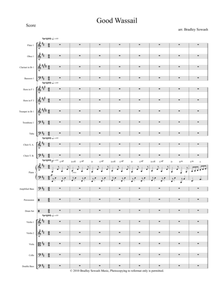 Free Sheet Music Good Wassail Orchestra Choir