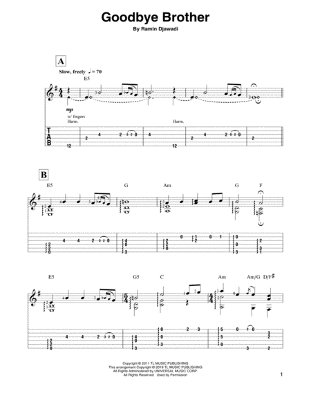 Free Sheet Music Goodbye Brother From Game Of Thrones