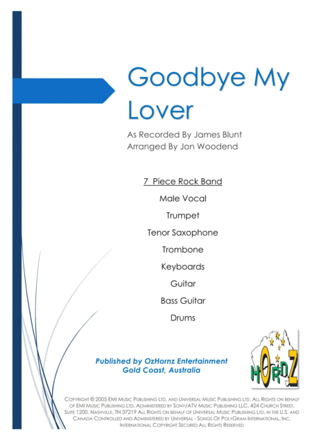 Goodbye My Lover Sheet Music