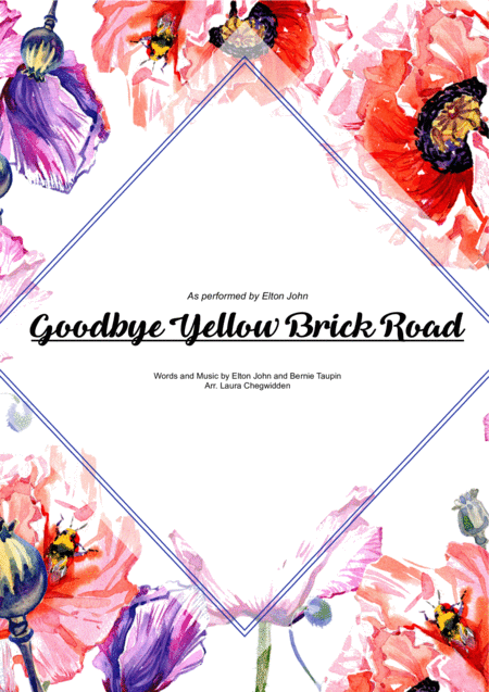 Free Sheet Music Goodbye Yellow Brick Road For Violin Quartet