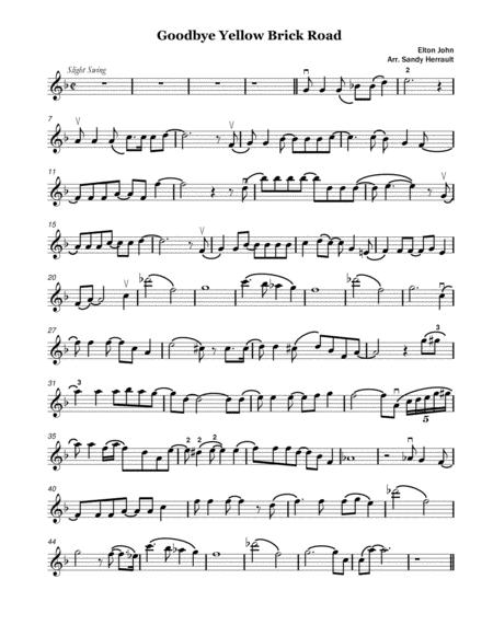 Goodbye Yellow Brick Road Solo Violin Sheet Music