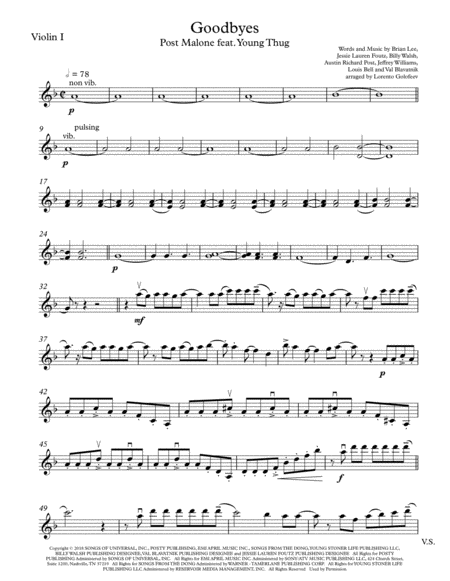 Goodbyes Sheet Music