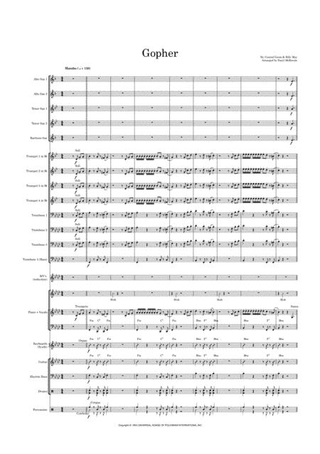 Free Sheet Music Gopher Mambo Vocal With Big Band Key Fm