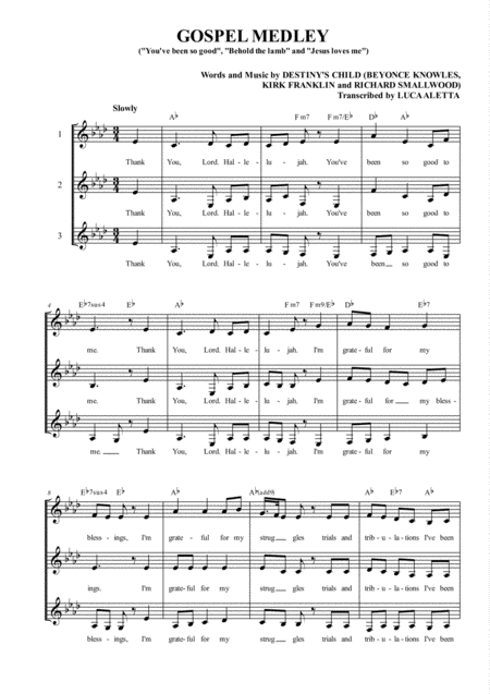 Free Sheet Music Gospel Medley