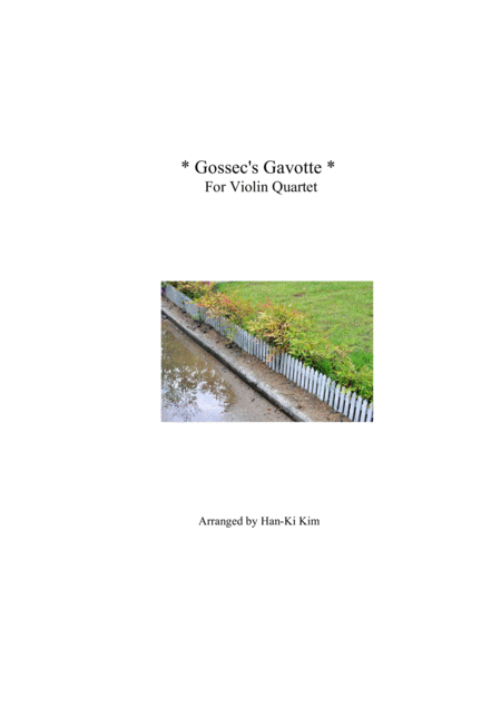 Gossec Gavotte For Violin Quartet Sheet Music