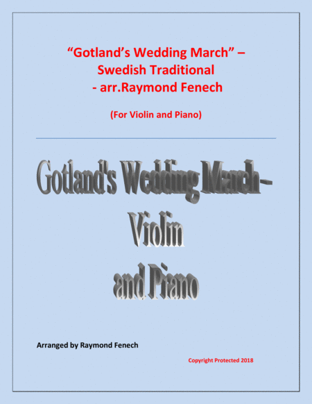 Gotlands Wedding March Traditional Violin And Piano Sheet Music