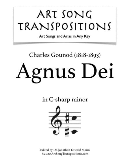 Free Sheet Music Gounod Agnus Dei Transposed To C Sharp Minor