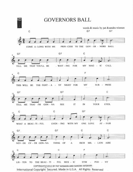 Governors Ball Sheet Music