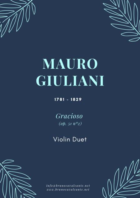 Free Sheet Music Gracioso Op 51 N2 Mauro Giuliani For Violin Duet