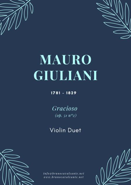 Gracioso Op 51 N2 Mauro Giuliani For Violin Duet Sheet Music