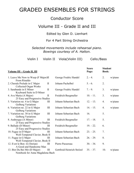 Graded Ensembles For Strings Volume Iii Sheet Music