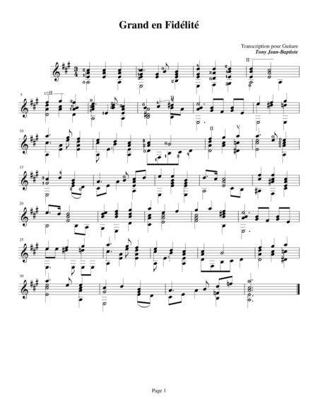 Grand En Fidelite Sheet Music