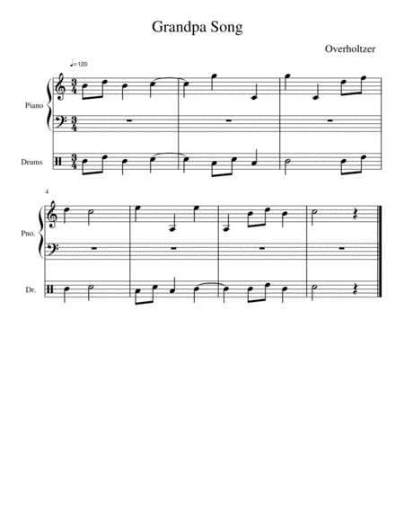 Free Sheet Music Grandpa Song