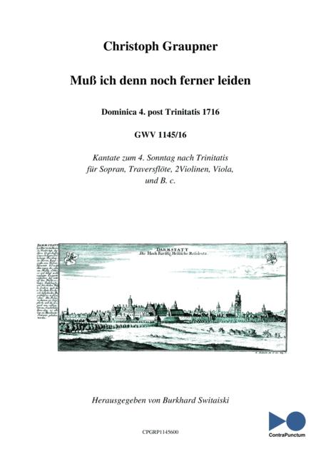 Graupner Christoph Cantata Mu Ich Denn Noch Ferner Leiden Gwv 1145 16 Sheet Music