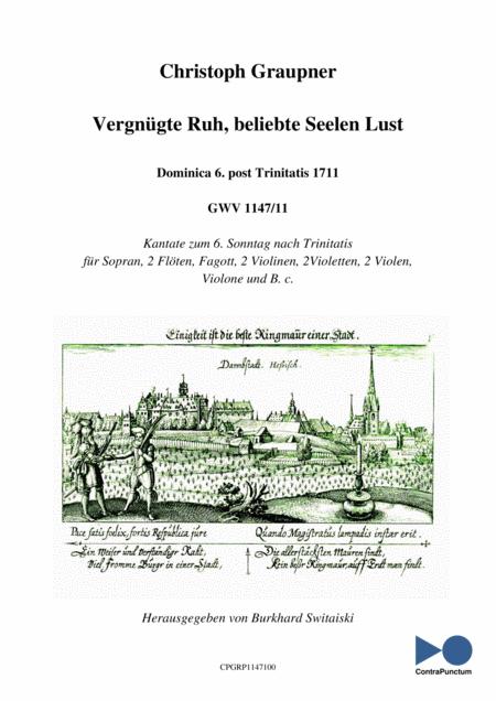 Graupner Christoph Cantata Vergngte Ruh Beliebte Seelen Lust Gwv 1147 11 Sheet Music