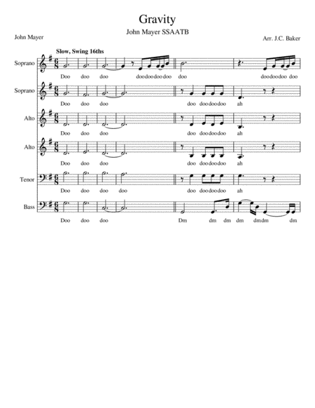 Free Sheet Music Gravity Ssaatb