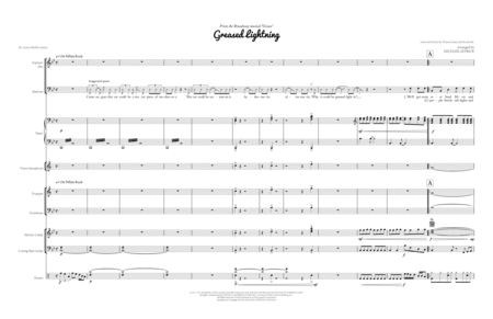 Free Sheet Music Greased Lightnin Score And Parts