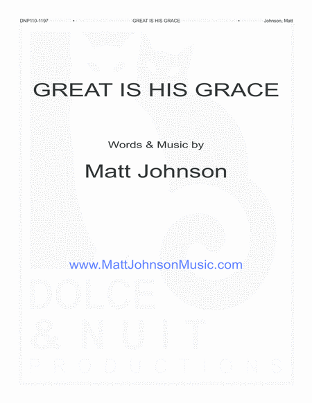 Free Sheet Music Great Is His Grace Chorus For Contemporary Worship
