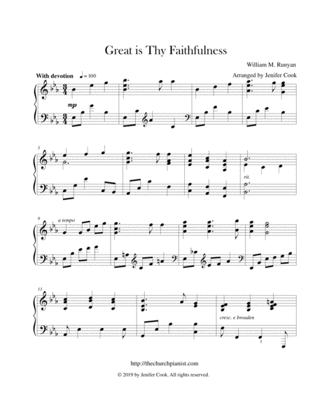 Great Is Thy Faithfulness Advanced Sheet Music