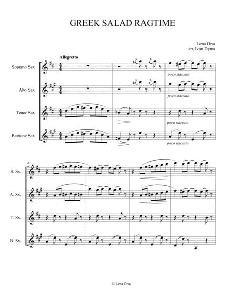 Free Sheet Music Greek Salad For Saxophone Quartet