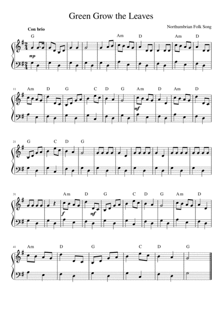 Green Grow The Leaves Sheet Music