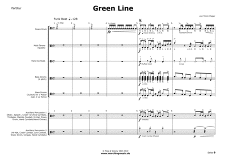 Free Sheet Music Green Line Drumline Feature