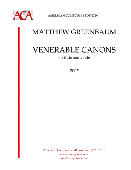 Greenbaum Venerable Canons Sheet Music